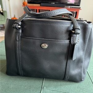 Coach Black Textured Leather Bag